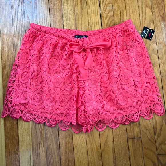 HeartSoul Pants - Heartsoul Plus Lace Overlay Shorts